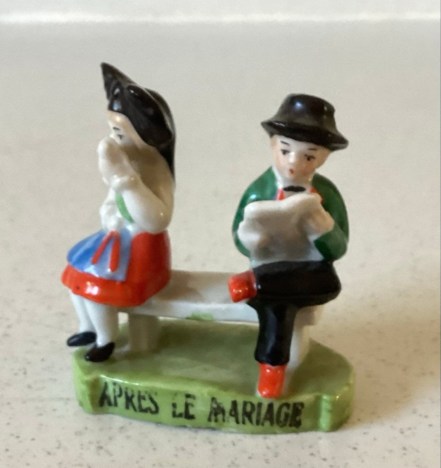 Vintage beeldje 'Après le Mariage' - Bruidspaar, Ophalen of Verzenden, Zo goed als nieuw