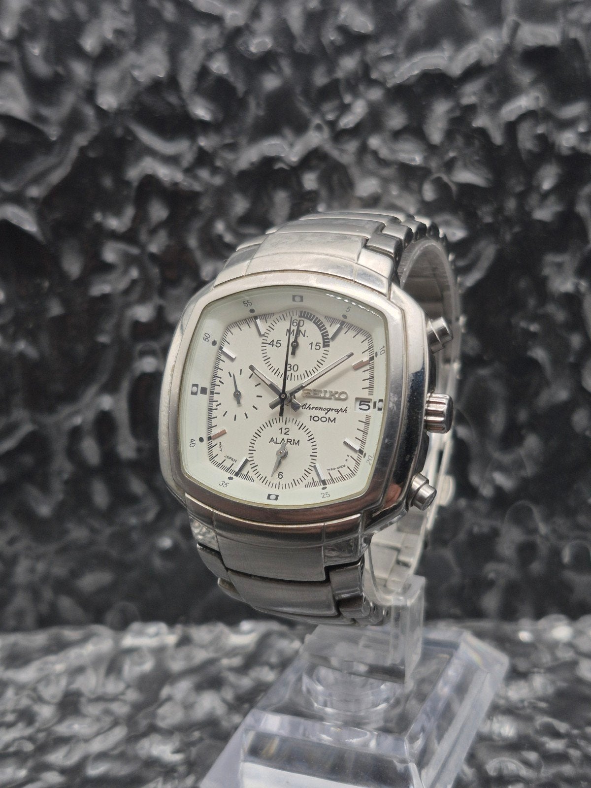 Seiko Alarm Chronograph Ref. 7T62-0FS0 Wit - Nieuwe Batterij, Seiko, Gebruikt, Seiko Watch Corporation, Info@seikowatches.com
