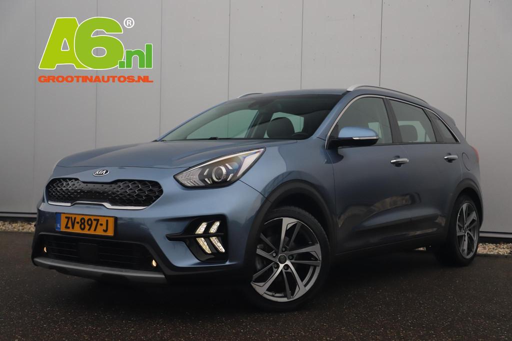 Kia Niro 1.6 GDi Hybrid DynamicLine 140PK Automaat 18 inch H, Gebruikt, Euro 6, Blauw, Leder en Stof