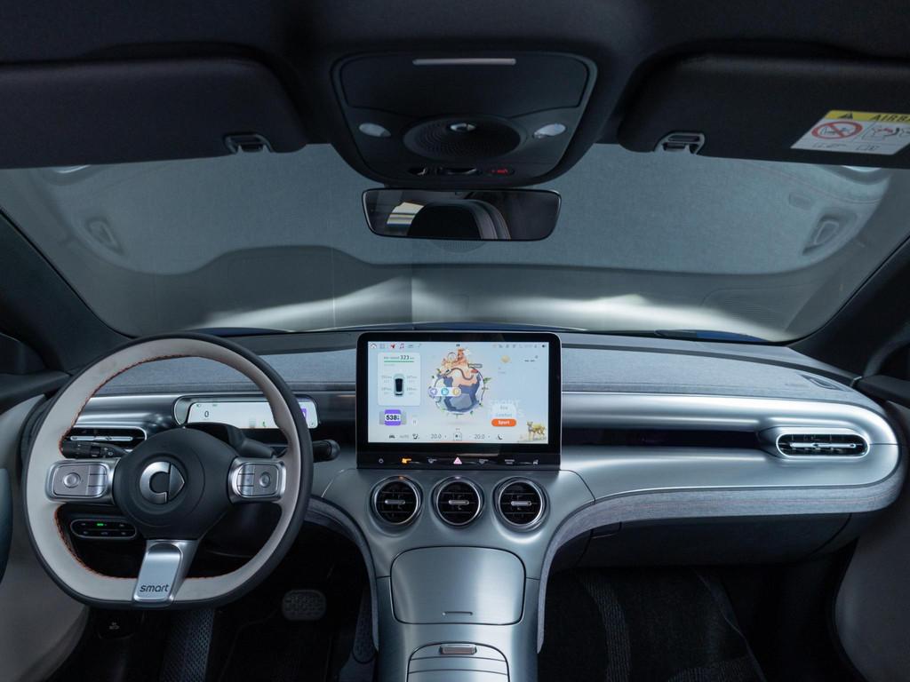 smart #3 Pro+ 66 kWh, Auto's, Smart, Automaat, Gebruikt, Blauw, Leder en Stof