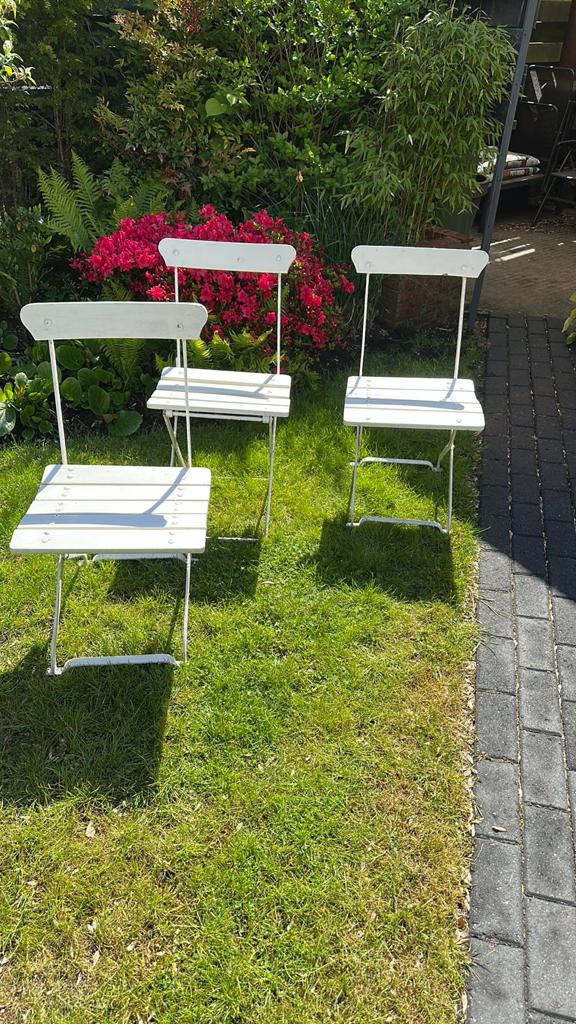 3 bistro stoelen, Ophalen of Verzenden, Zo goed als nieuw