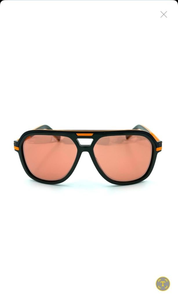 DSQUARED2  Stijlvolle Zonnebril met Oranje Details, Overige merken, Zonnebril, Zwart, Nieuw