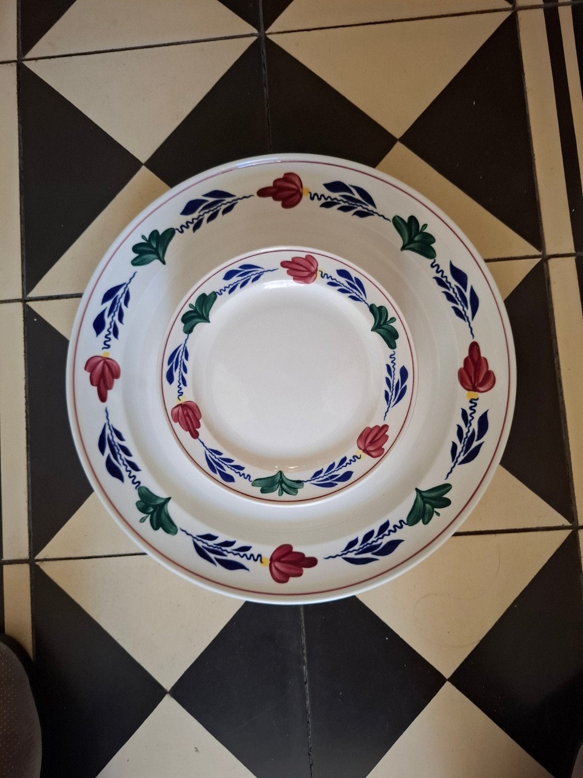 9-delig gebakstel Boerenbont, Antiek en Kunst, Ophalen