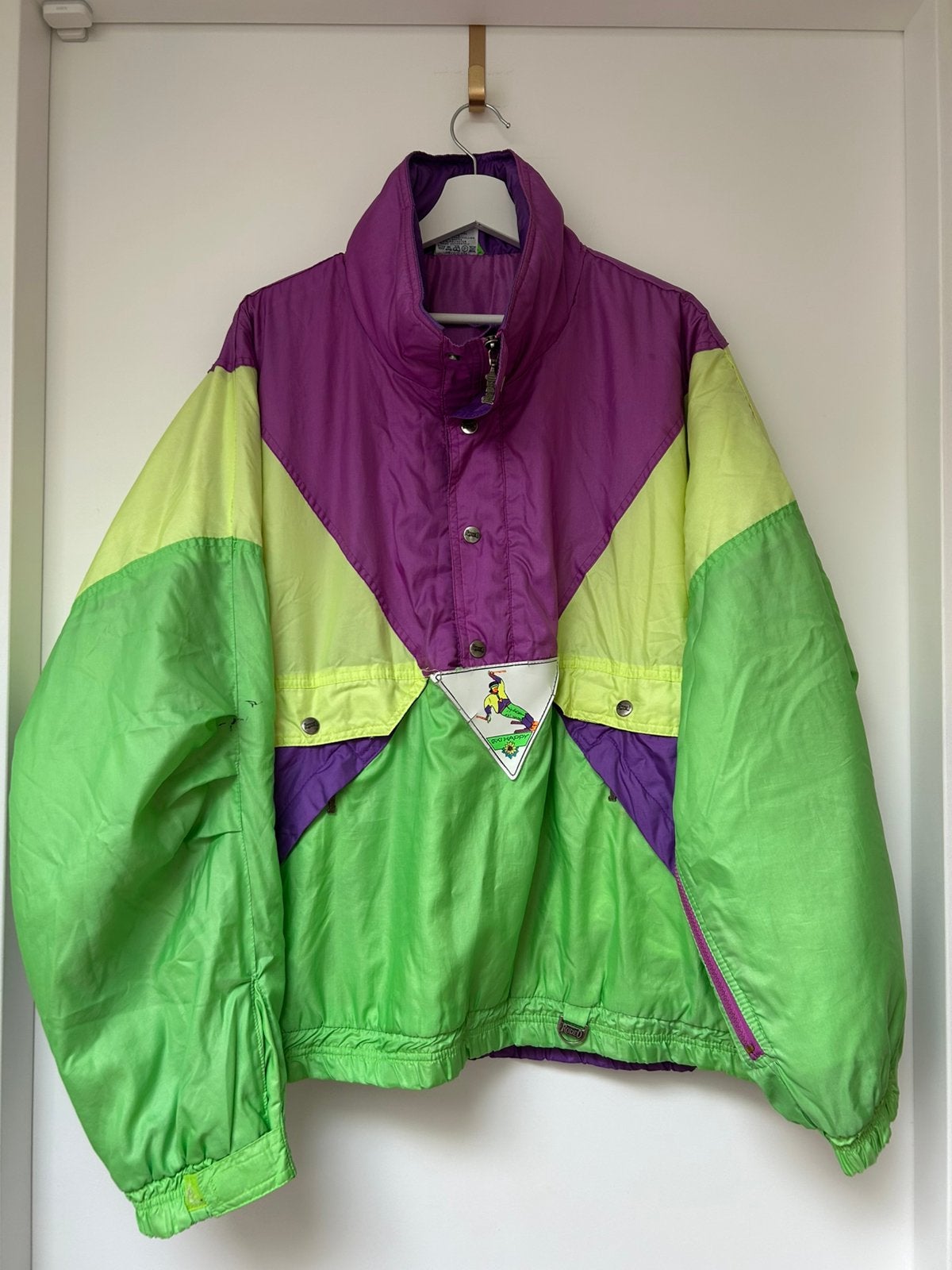Retro Vintage Foute Skijas mt. L 52/54, Ophalen of Verzenden, Gedragen, Maat 52/54 (L), Jack