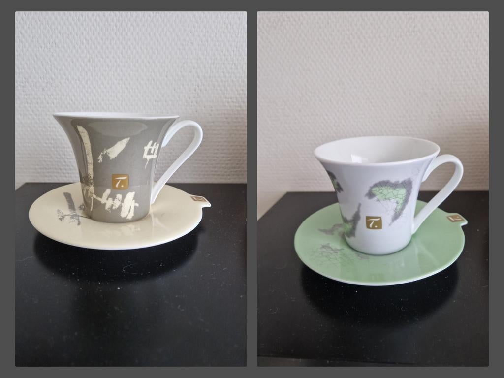 2x kop&schotel Special T, Huis en Inrichting, Keuken | Servies, Ophalen of Verzenden, Zo goed als nieuw, Overige stijlen, Kop(pen) en/of Schotel(s)