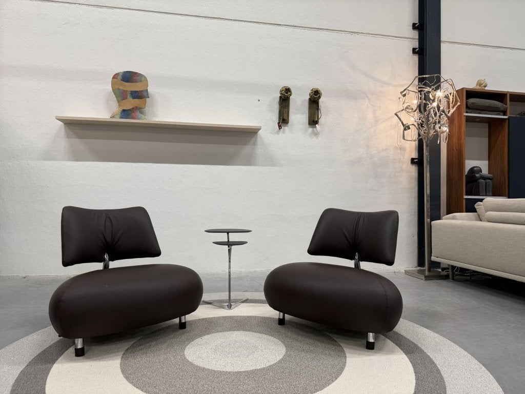 (1) Leolux Pallone fauteuil Bruin leer Design stoel Kepanki, Leolux, Info@leolux.nl, Nieuw, Ophalen of Verzenden