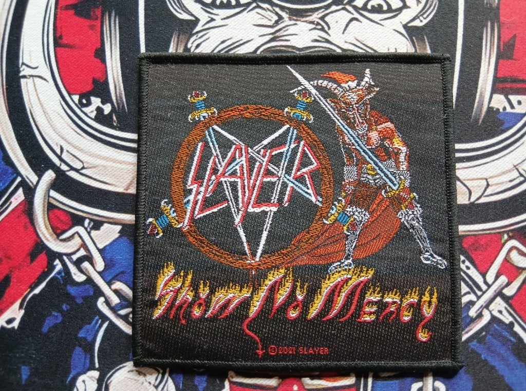 Slayer prachtige show no mercy 2021 patch 133 metal, Ophalen of Verzenden, Nieuw, Kleding