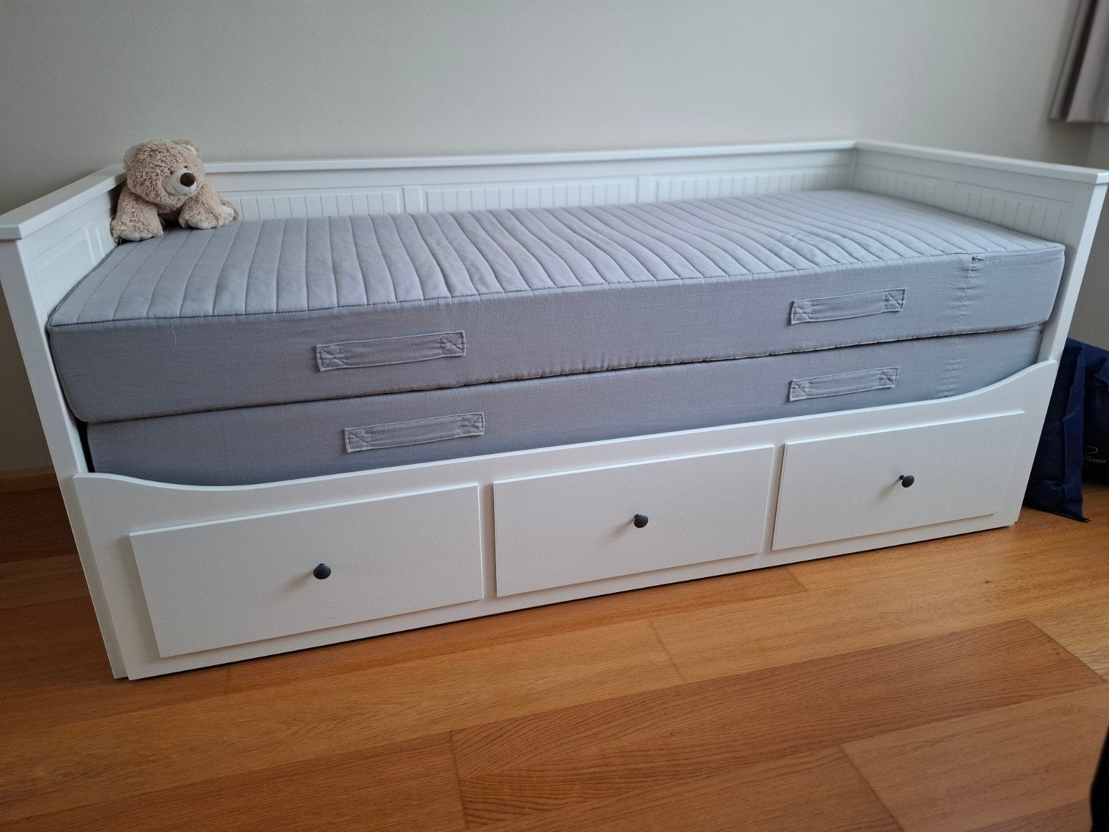 Ikea bed hemnes, exclusief matrassen, Ophalen, Gebruikt, Wit, Tweepersoons