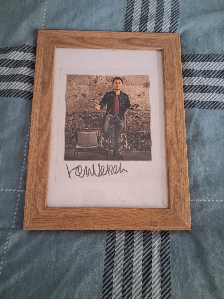 fotokaart van velzen met handtekening in lijst, Ophalen of Verzenden, Gebruikt, Foto of Kaart, Gesigneerd