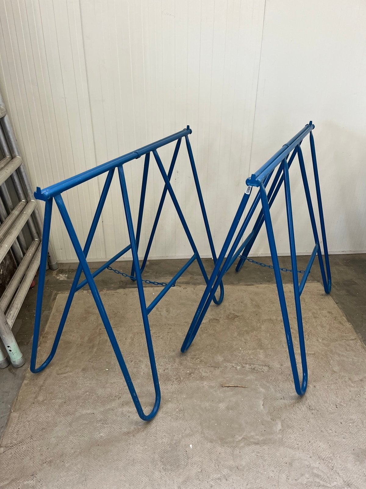 Set stalen klapschragen 98x114 cm, Ophalen, Zo goed als nieuw, ., Inklapbaar