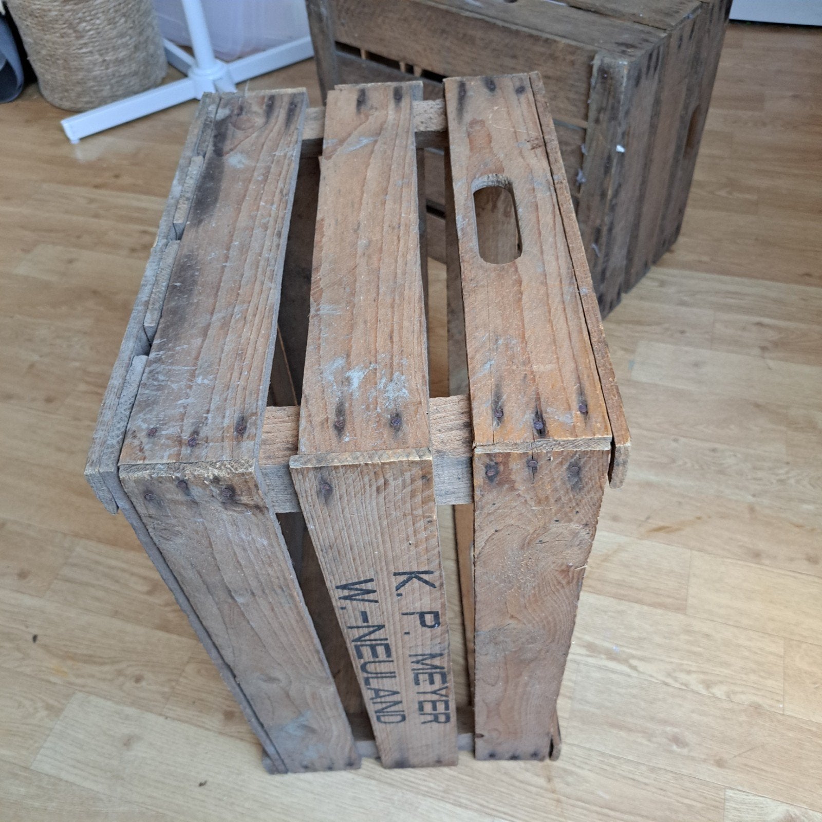 2 Oude Houten Fruitkistjes - Decoratief & Praktisch, Ophalen, Gebruikt, Minder dan 50 cm, Minder dan 40 cm