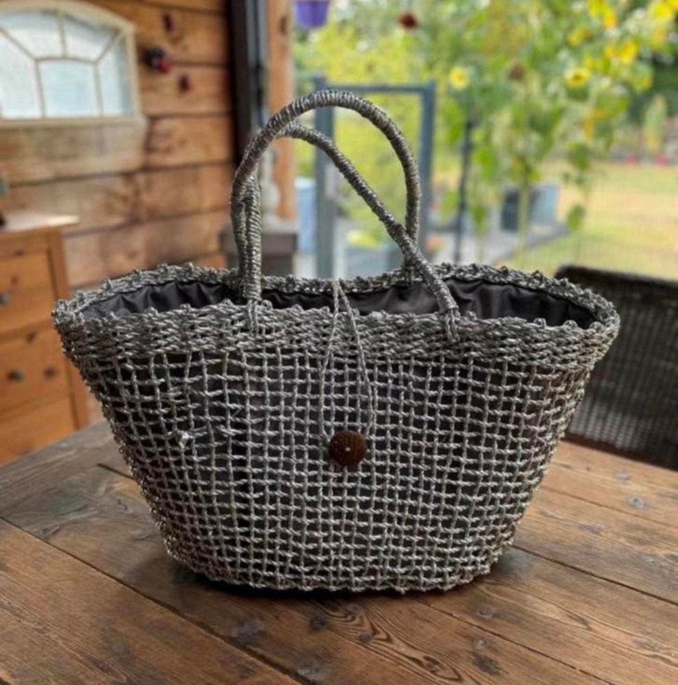 Grote zilveren strandtas / shopper, Sieraden, Tassen en Uiterlijk, Tassen | Damestassen, Nieuw, Shopper, Ophalen