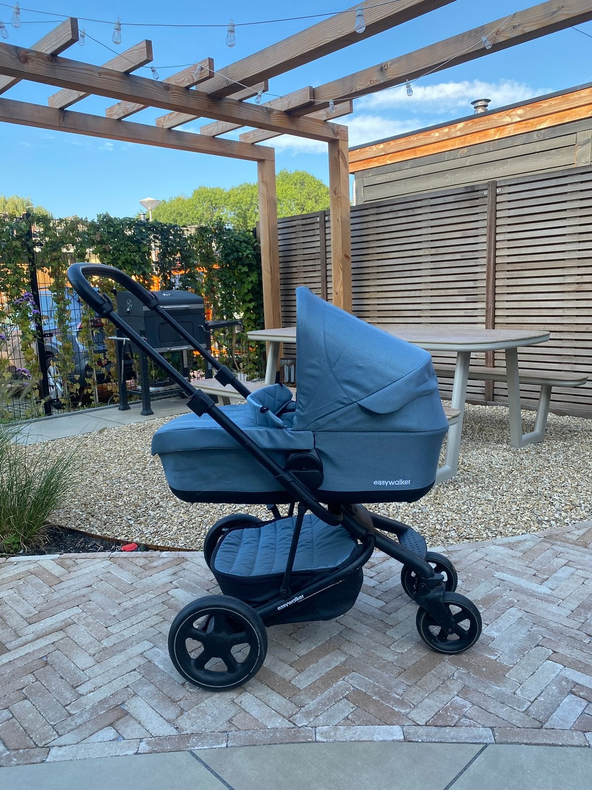 Easywalker Harvey 2 Premium kinderwagen, blauw, compleet, Zo goed als nieuw, Combiwagen, Met reiswieg, Ophalen