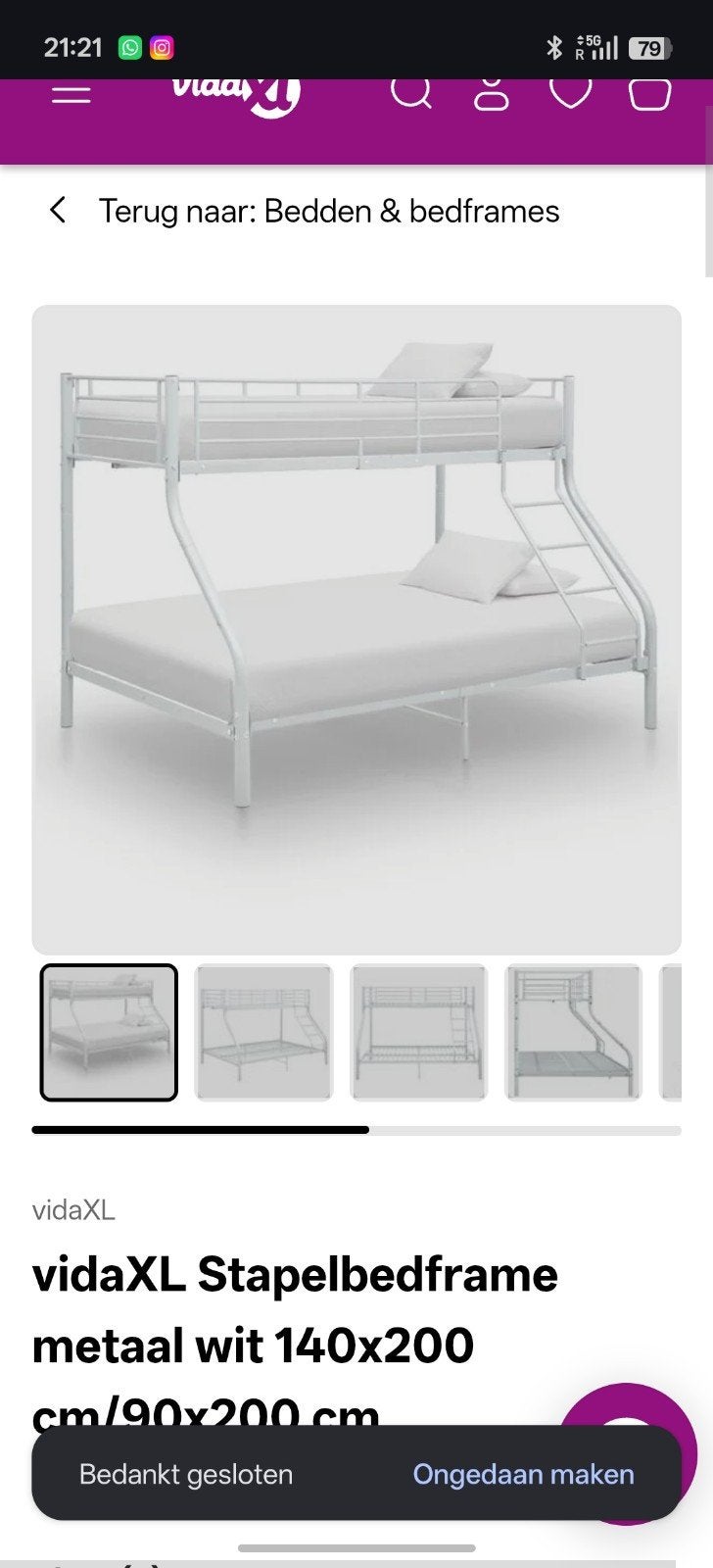 stapelbed, Ophalen