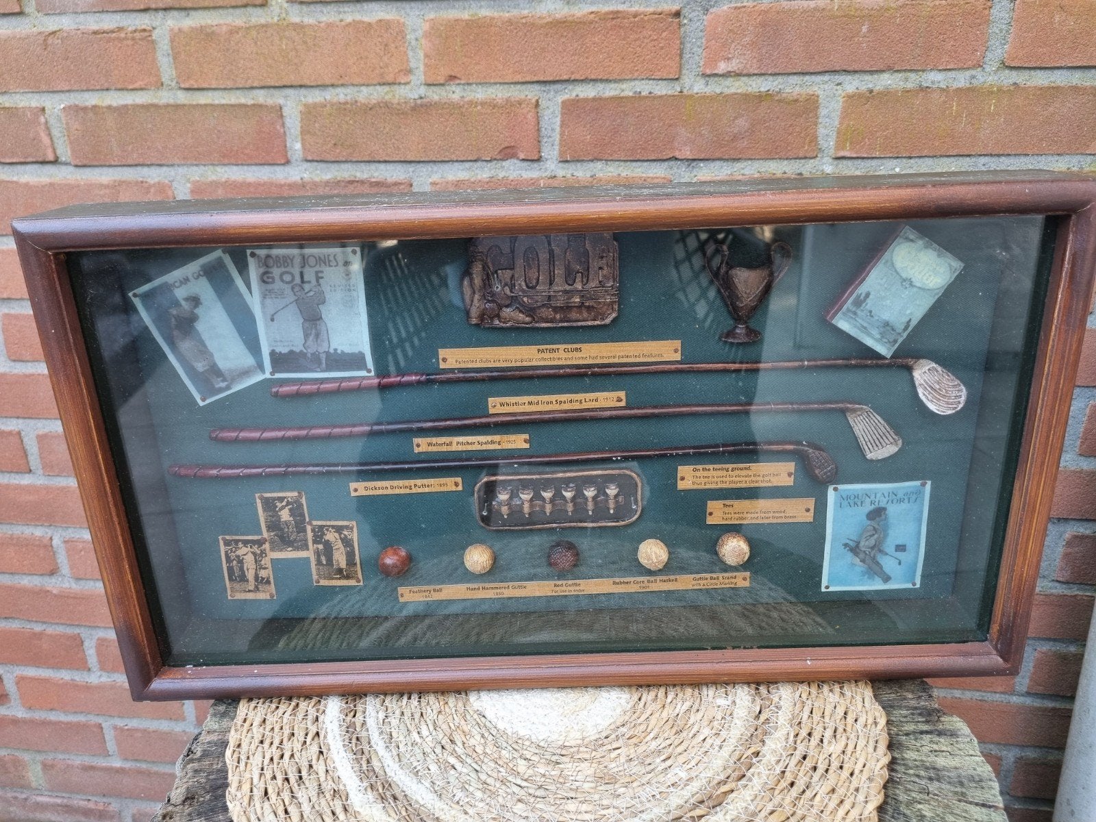 Vintage Golf Collectie in Vitrine - Uniek Display, Ophalen of Verzenden