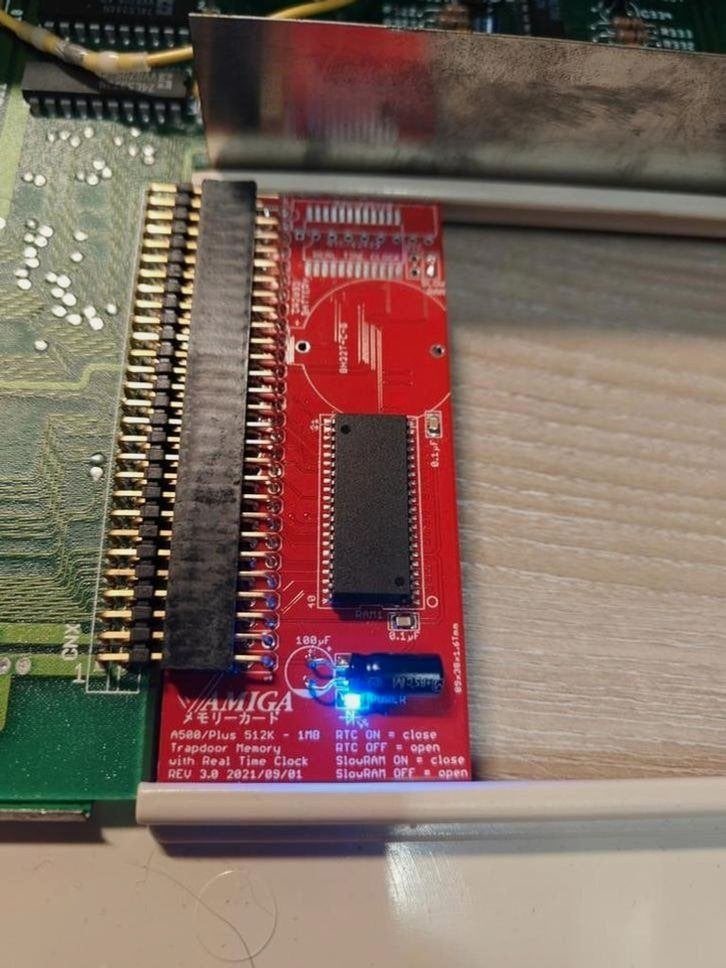 RAM upgrade 512KB/1MB Amiga 500/Plus met klok optie, Verzenden