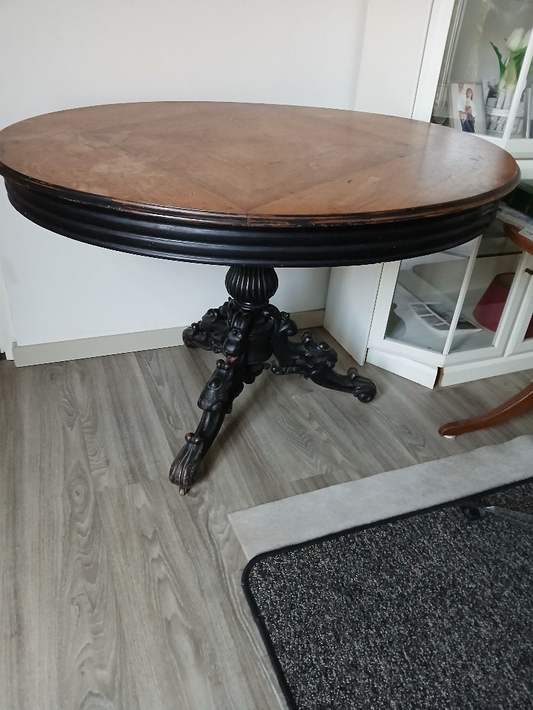 Ovale tafel met lade, Gebruikt, 100 tot 150 cm, 150 tot 200 cm, Vier personen