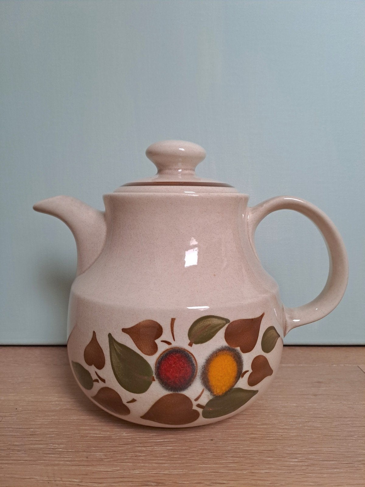 Vintage theepot in herfstkleuren, Boch Belgium, Ophalen of Verzenden, Aardewerk, Vintage, Theepot