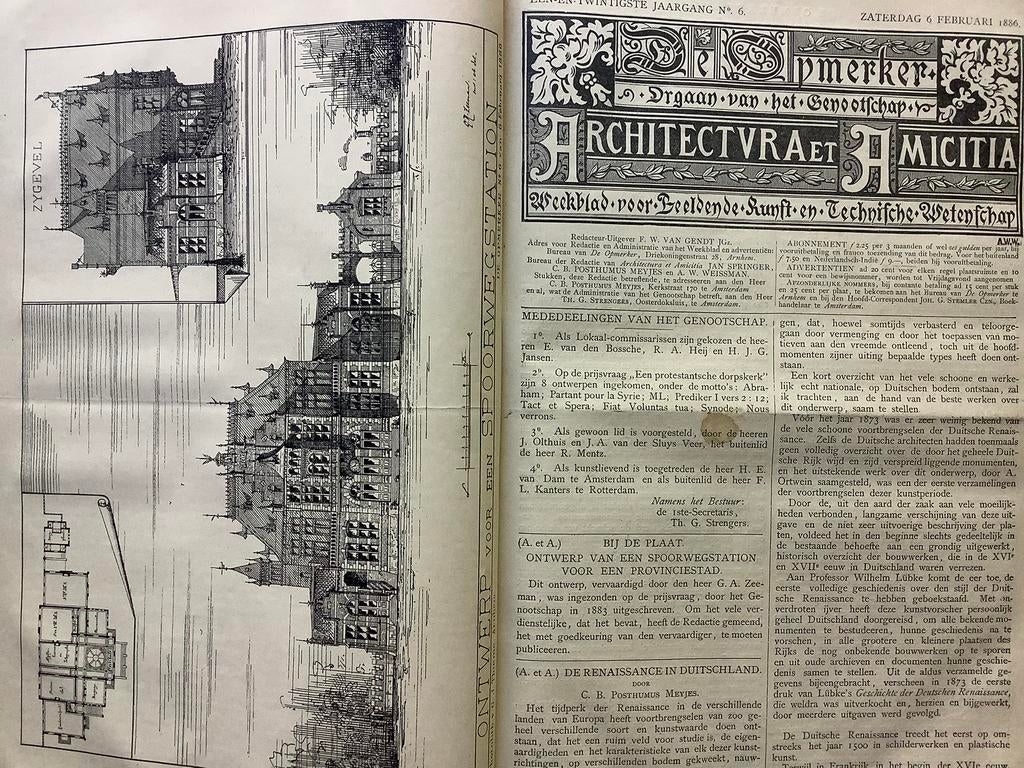 Architectura et Amicitia jaargang 1886, Verzenden