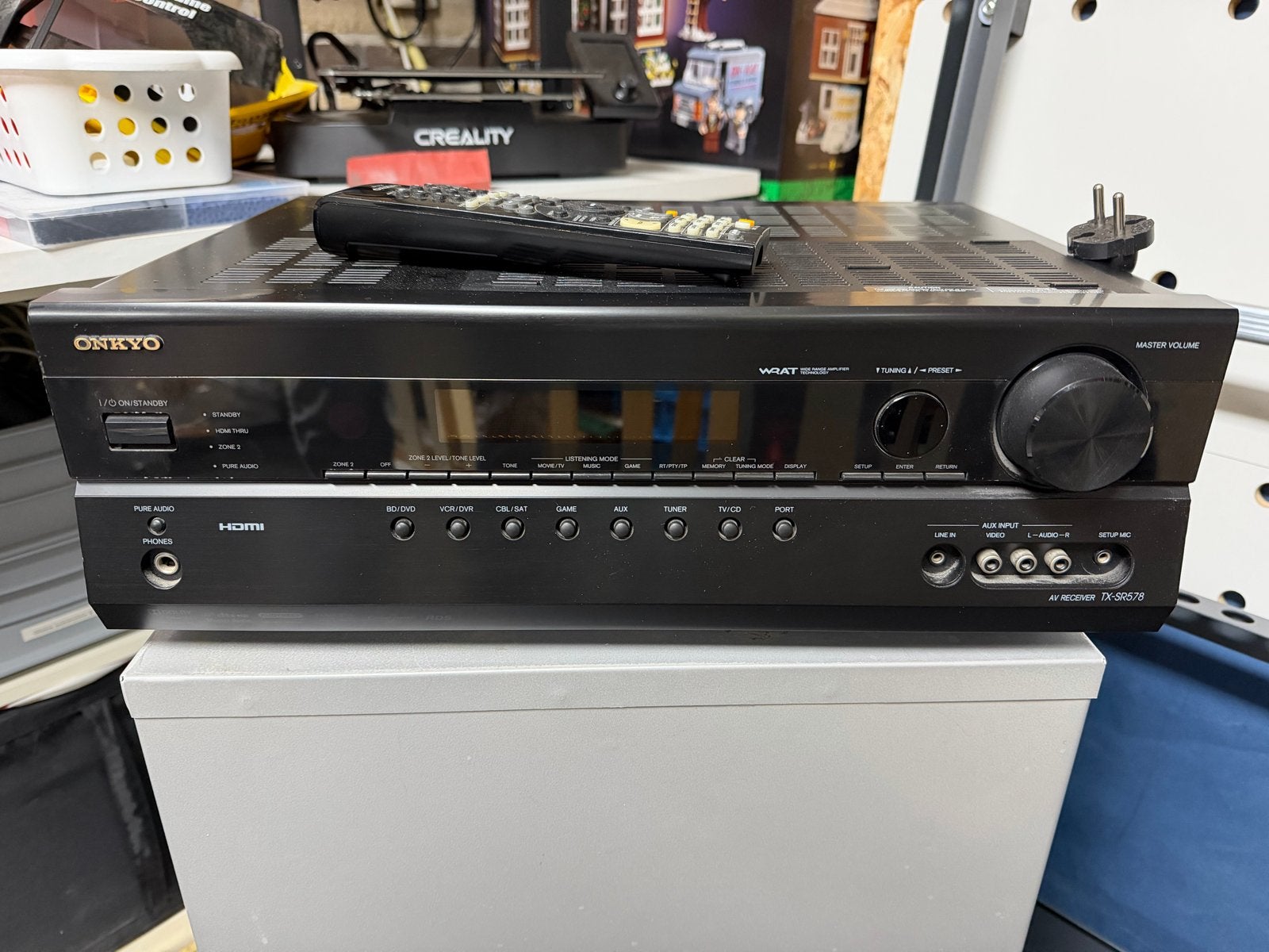 Onkyo TX-SR579 AV-receiver met afstandsbediening, Audio, Tv en Foto, Versterkers en Receivers, Ophalen, Gebruikt, 120 watt of meer