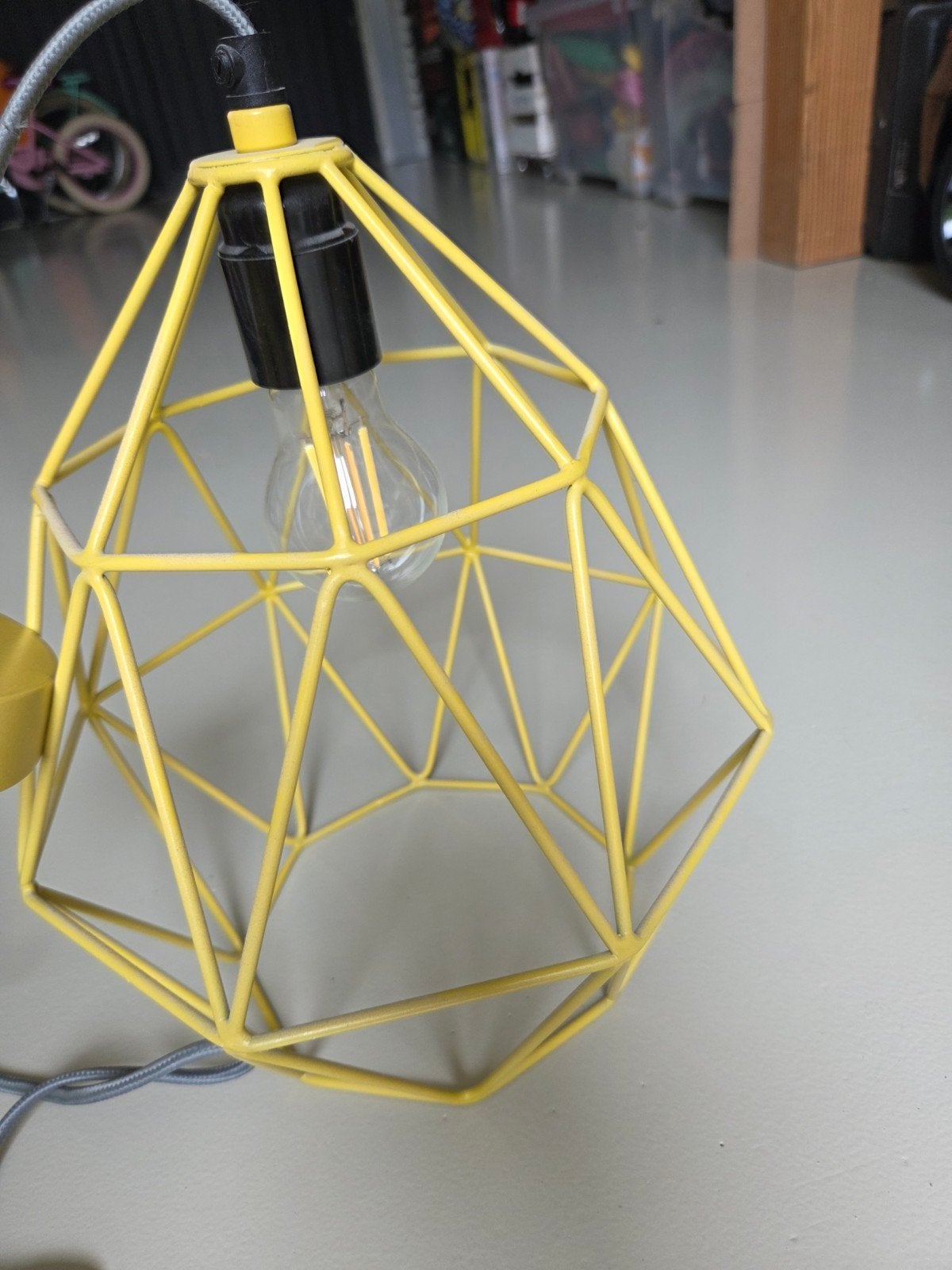 Gele hanglamp - Geometrisch design, Ophalen of Verzenden, Metaal, Minder dan 50 cm, Modern, Geometrisch