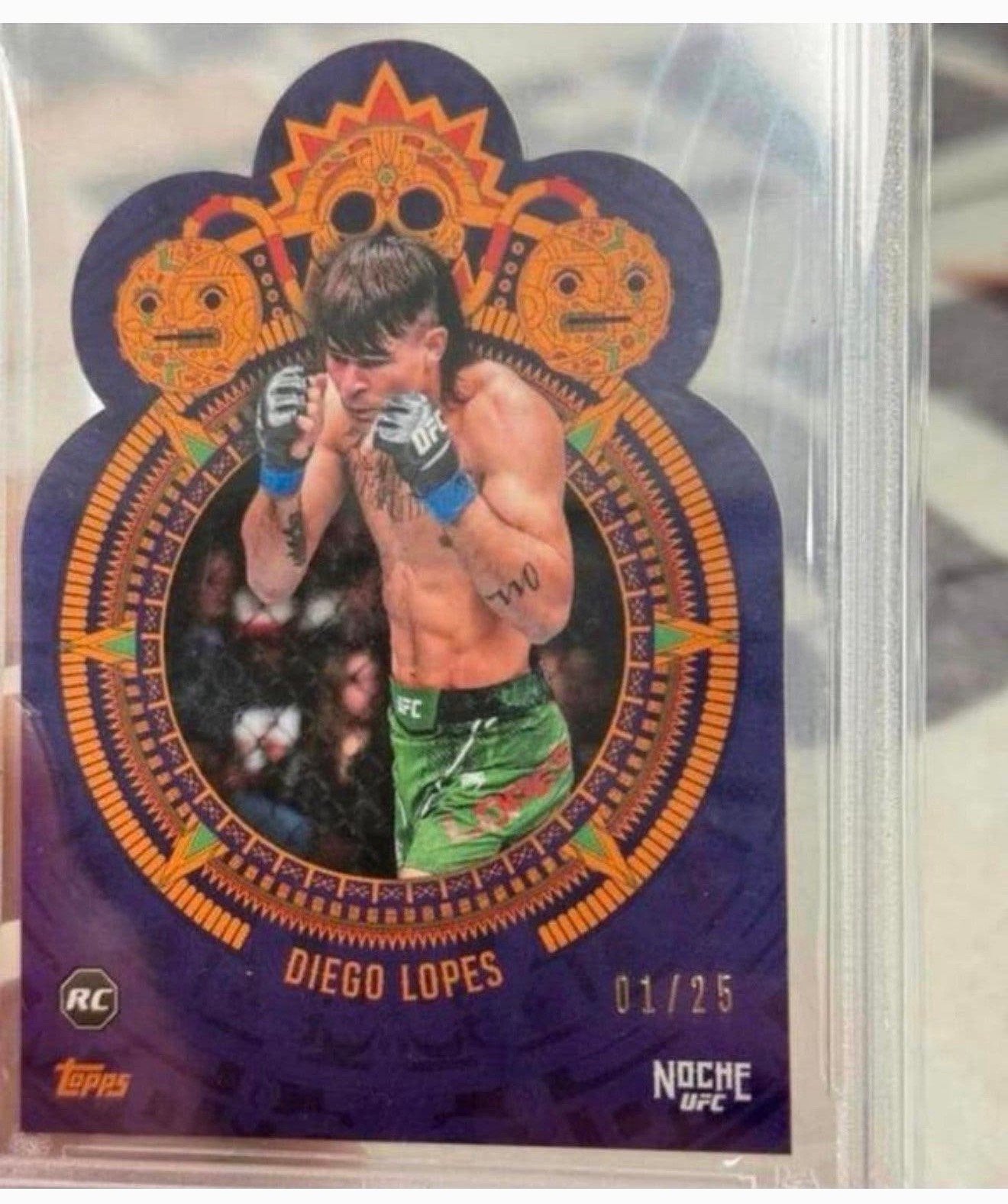 2024 Topps Noche UFC diego lopes Purple diecut /25 nr1 PSA-9, Spelerskaart, P, P, P