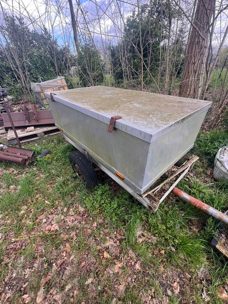 Aluminium dissel bak voor op aanhanger, Ophalen, Gebruikt