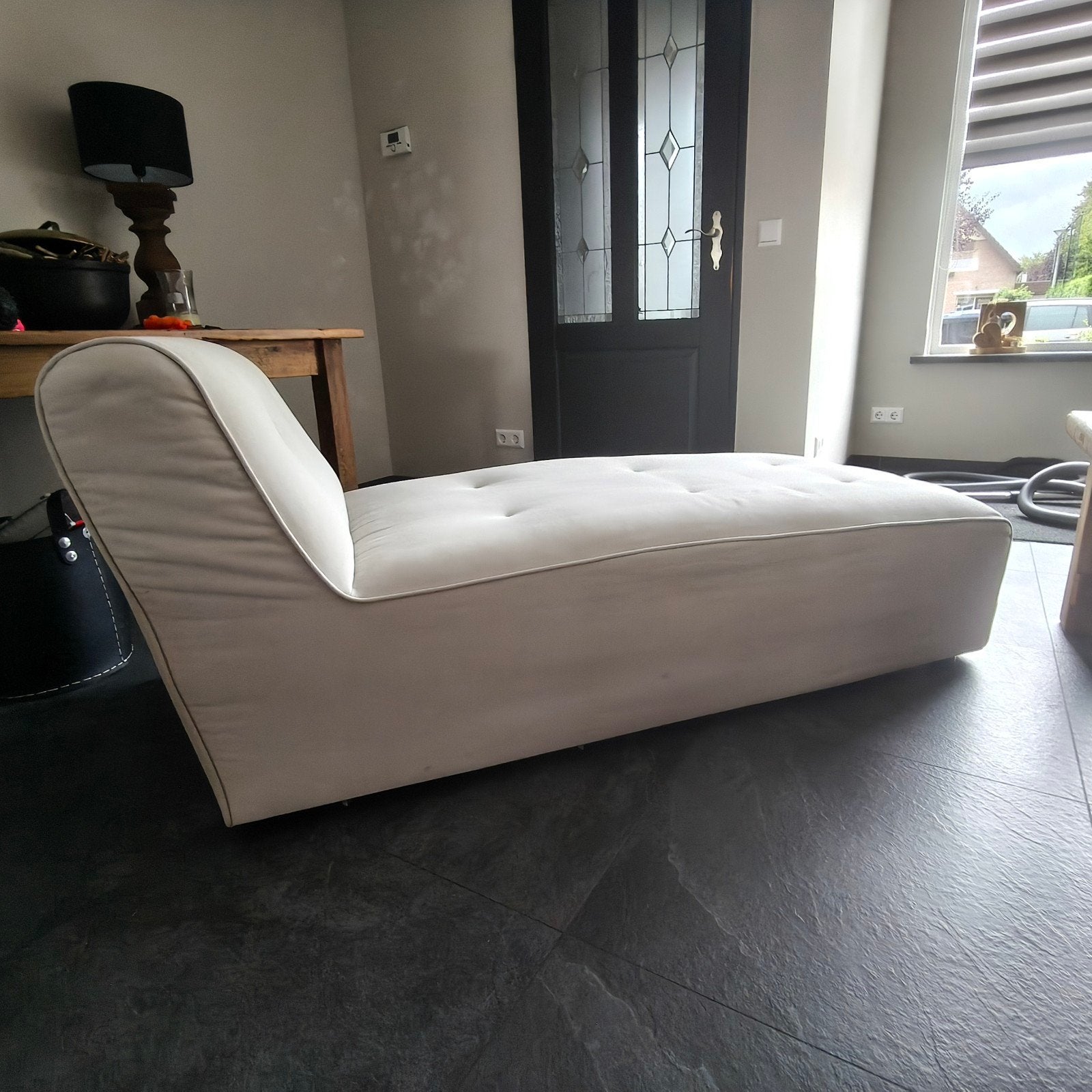 Lichtbeige eenpersoons loveseat - 180x75 cm, Ophalen, Modern, Comfortabel, Gebruikt, Eenpersoons