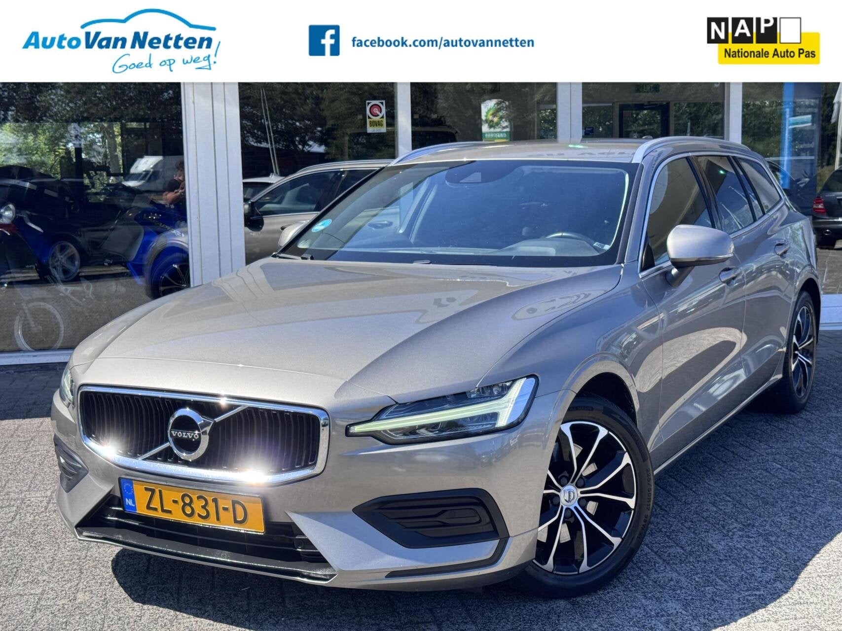 Volvo V60 2.0 D4 190pk Automaat,Momentum Pro,Leder,Led,Gr.Na, Auto's, Gebruikt, Lichtsensor, Diesel, 22 km/l