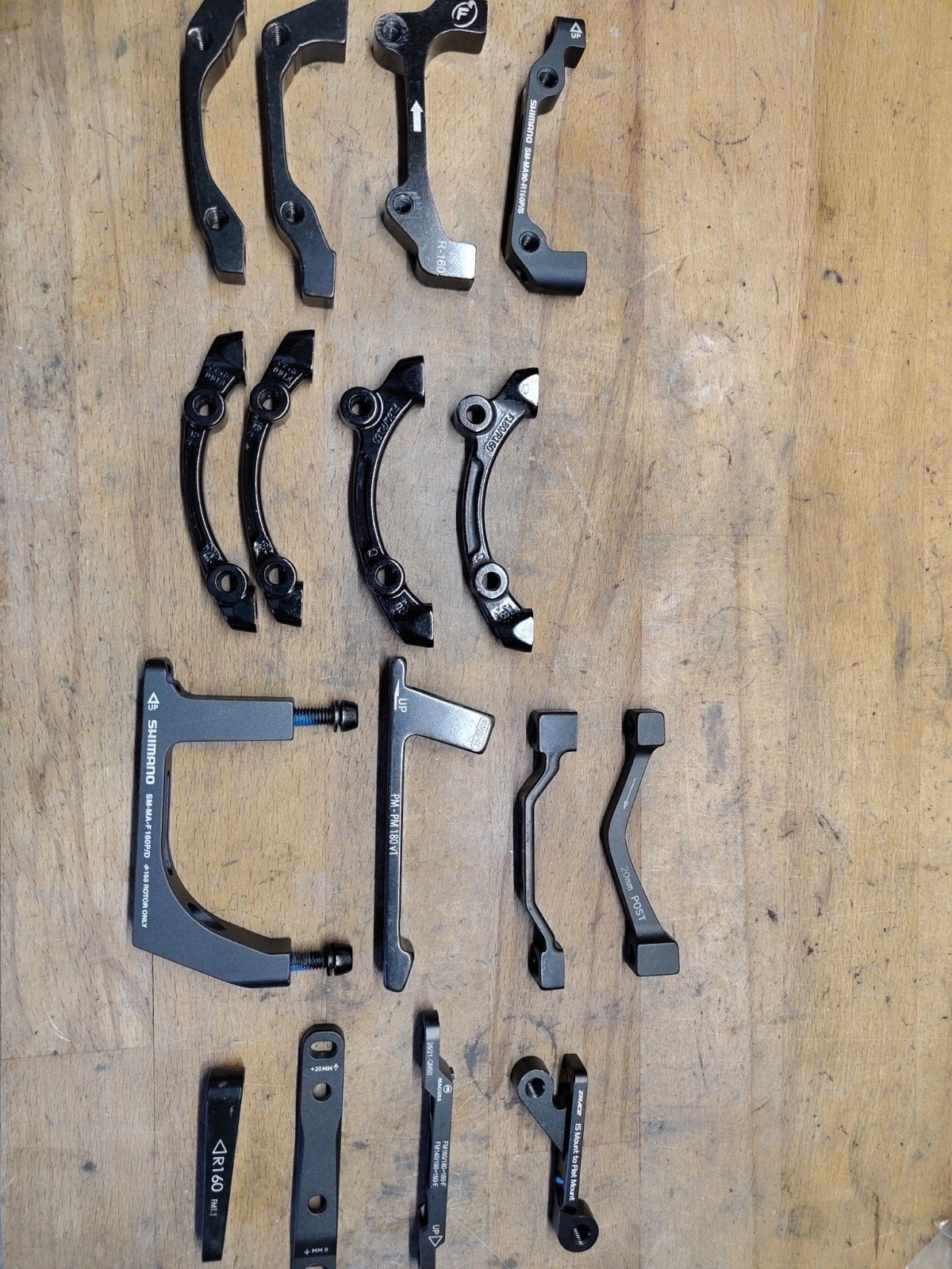 Diverse remklauw adapters IS tot PM, Gebruikt, Ophalen of Verzenden, Aluminium, Shimano, Elvedes, Magura