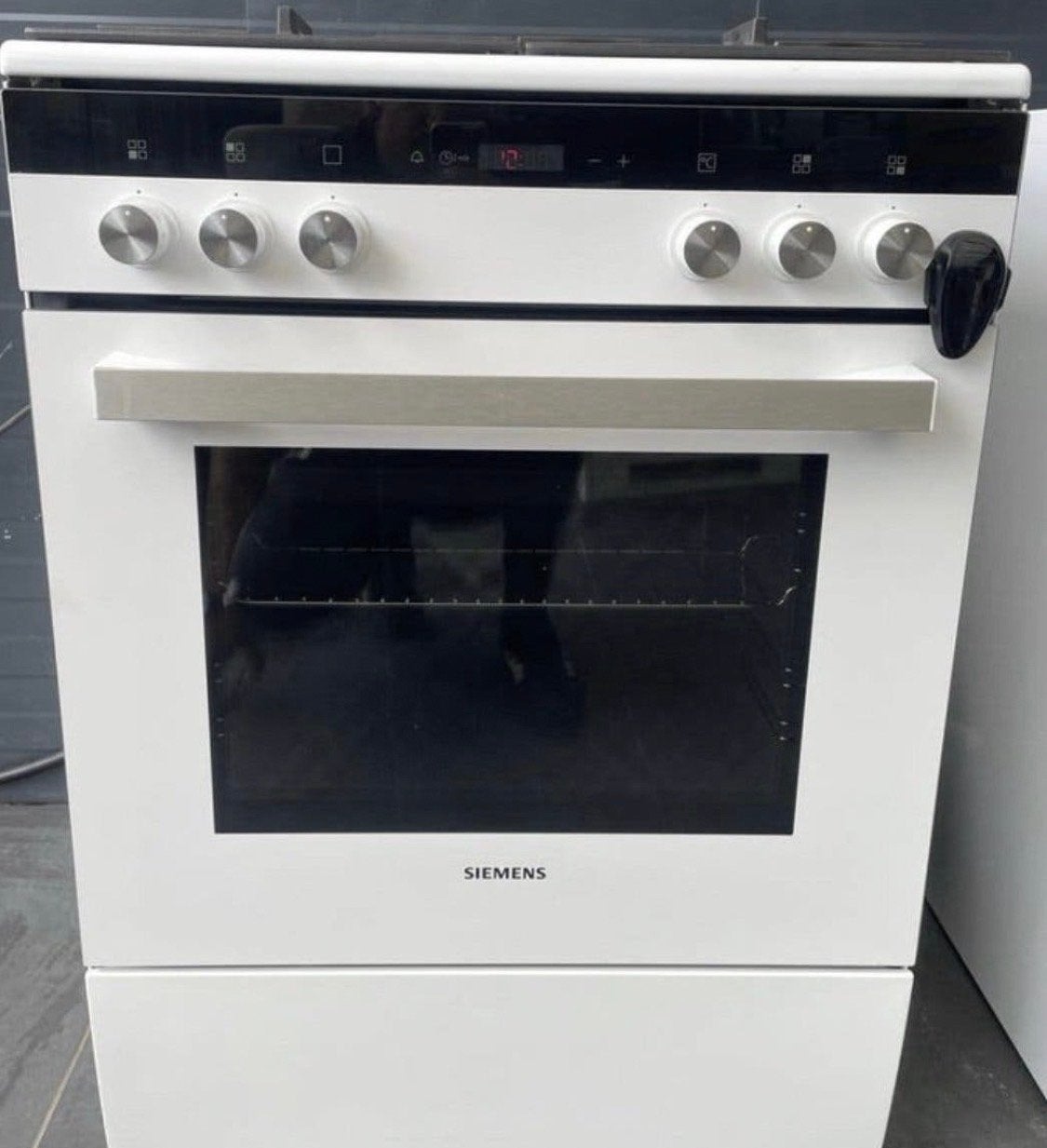Siemens Vrijstaand Gasfornuis met 3D Hete Lucht Oven Wit, Witgoed en Apparatuur, Ophalen, Hete lucht, 60 cm of meer, 4 kookzones