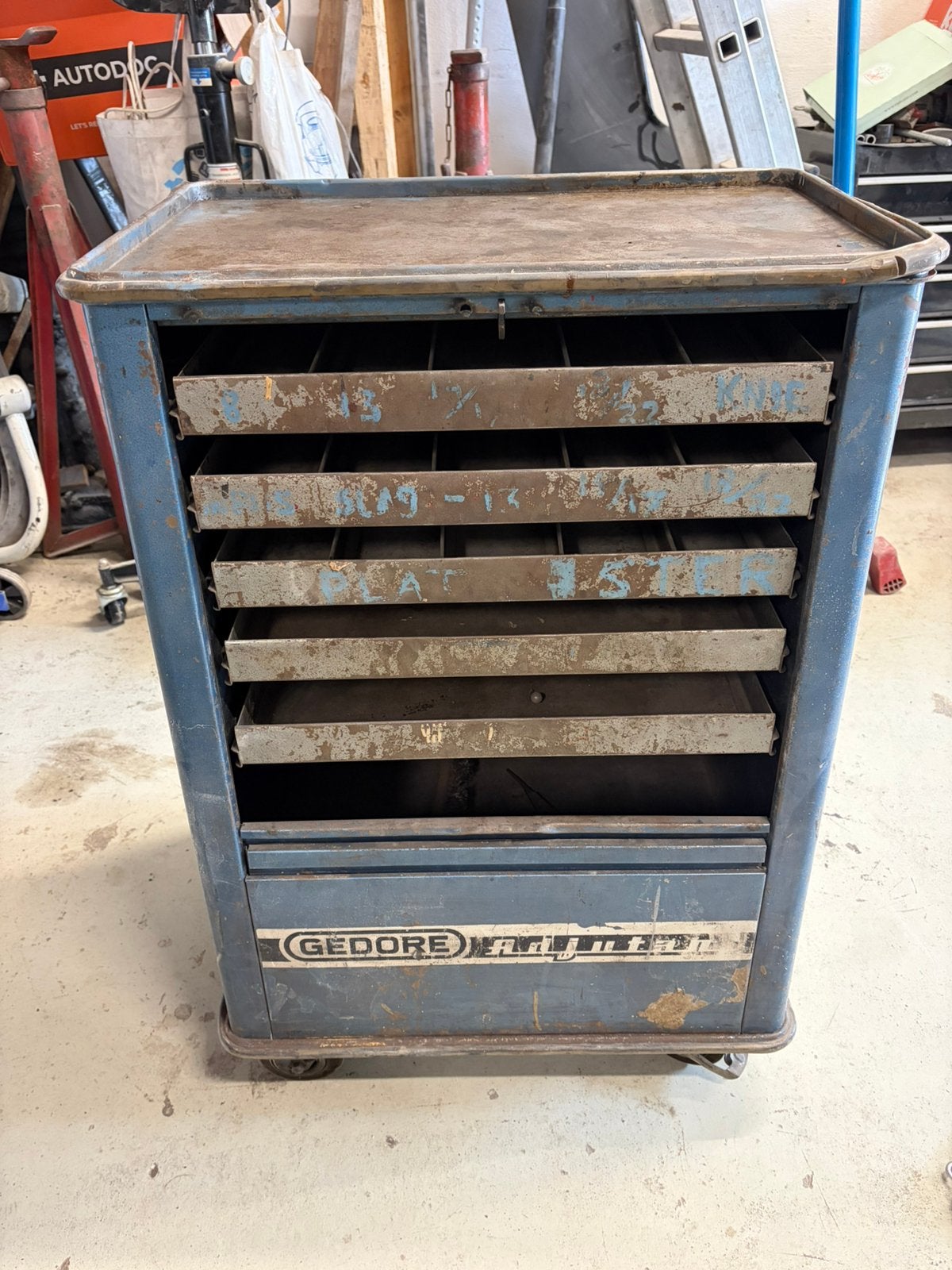 Gedore Adjutant gereedschapswagen, Ophalen, Gebruikt