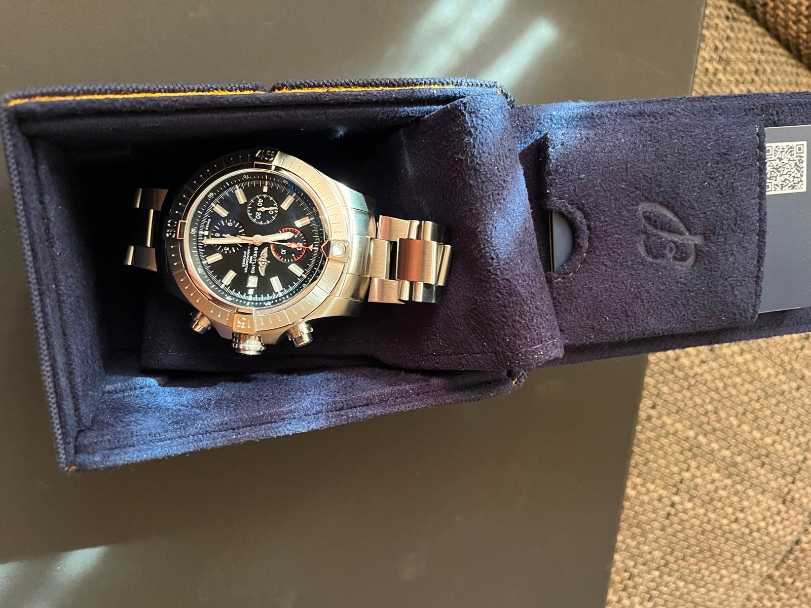 Breitling Super Avenger Chronograph 48 A13375, Sieraden, Tassen en Uiterlijk, Horloges | Heren, Staal, Breitling, Polshorloge