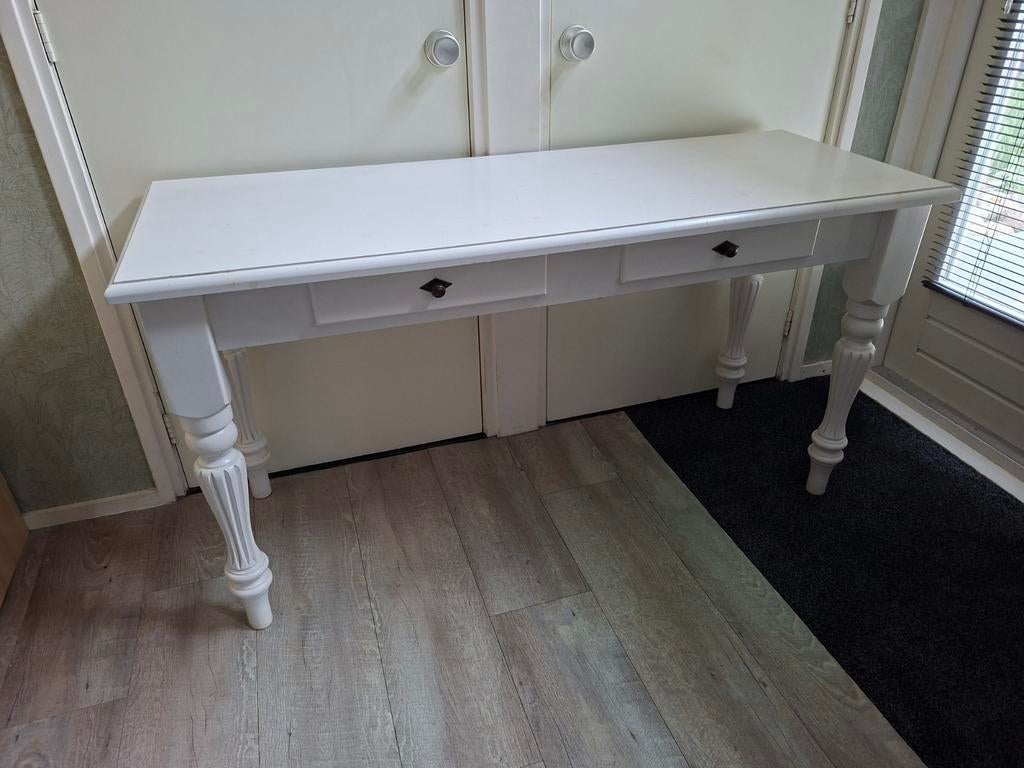Witte sidetable met lades - 150x55x78 cm, Huis en Inrichting, Tafels | Sidetables, Ophalen, Gebruikt, 100 tot 150 cm, Klassiek