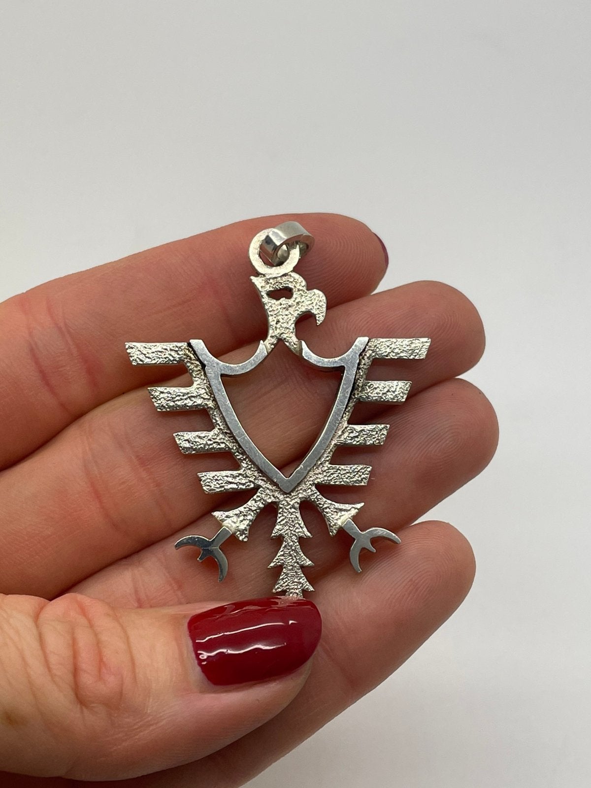 G192 Prachtige zilveren adelaar hanger, Ophalen of Verzenden, Zilver, Hanger