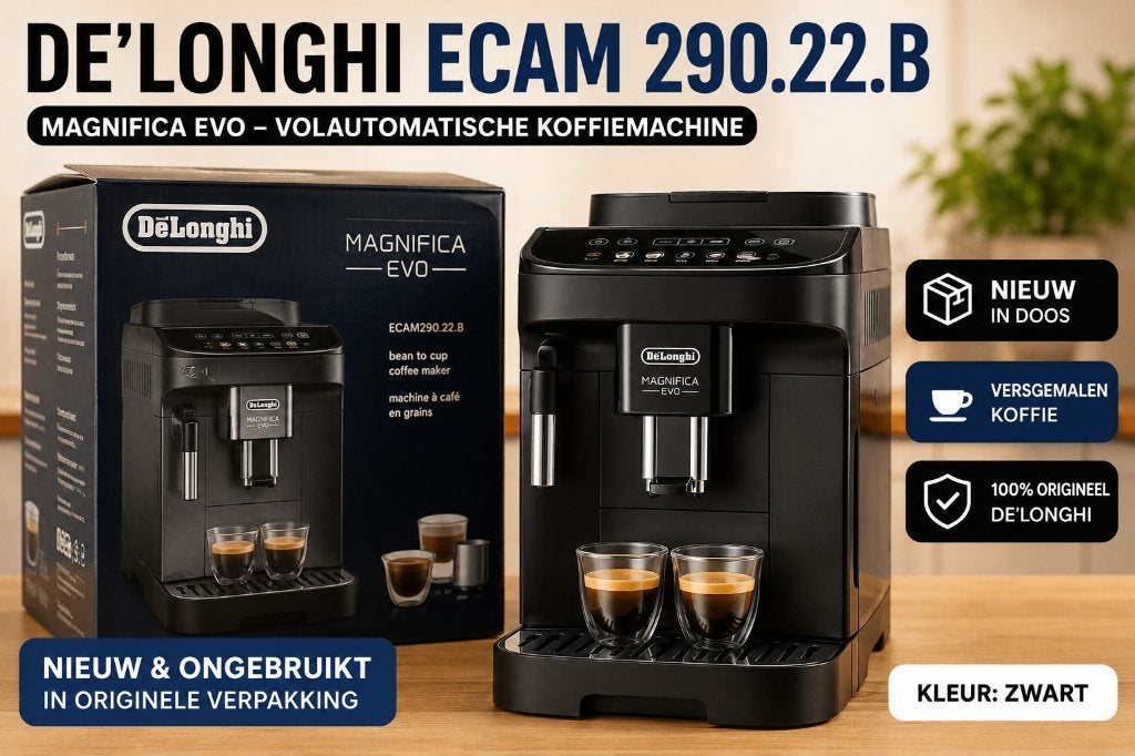De’Longhi ECAM 290.22.B Magnifica Evo – Nieuw in doos, Ophalen of Verzenden, 2 tot 4 kopjes, Afneembaar waterreservoir, Gemalen koffie