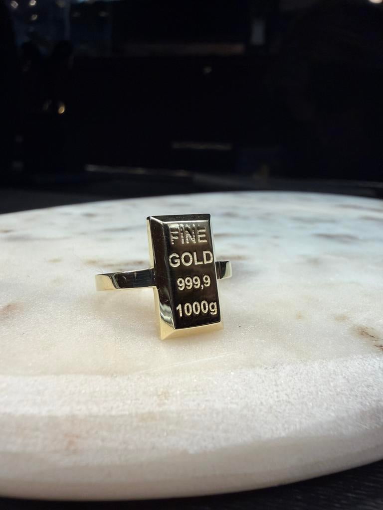 14k fine gold ring, Sieraden, Tassen en Uiterlijk, Ringen, Ophalen of Verzenden, Nieuw, Goud, Dame