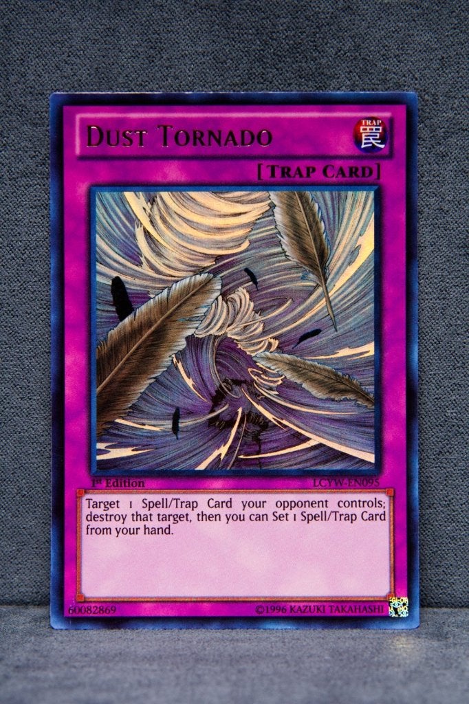 Yu-Gi-Oh! Dust Tornado LCYW-EN095 Secret Rare 1st NM, Ophalen of Verzenden, Zo goed als nieuw, Losse kaart, Foil