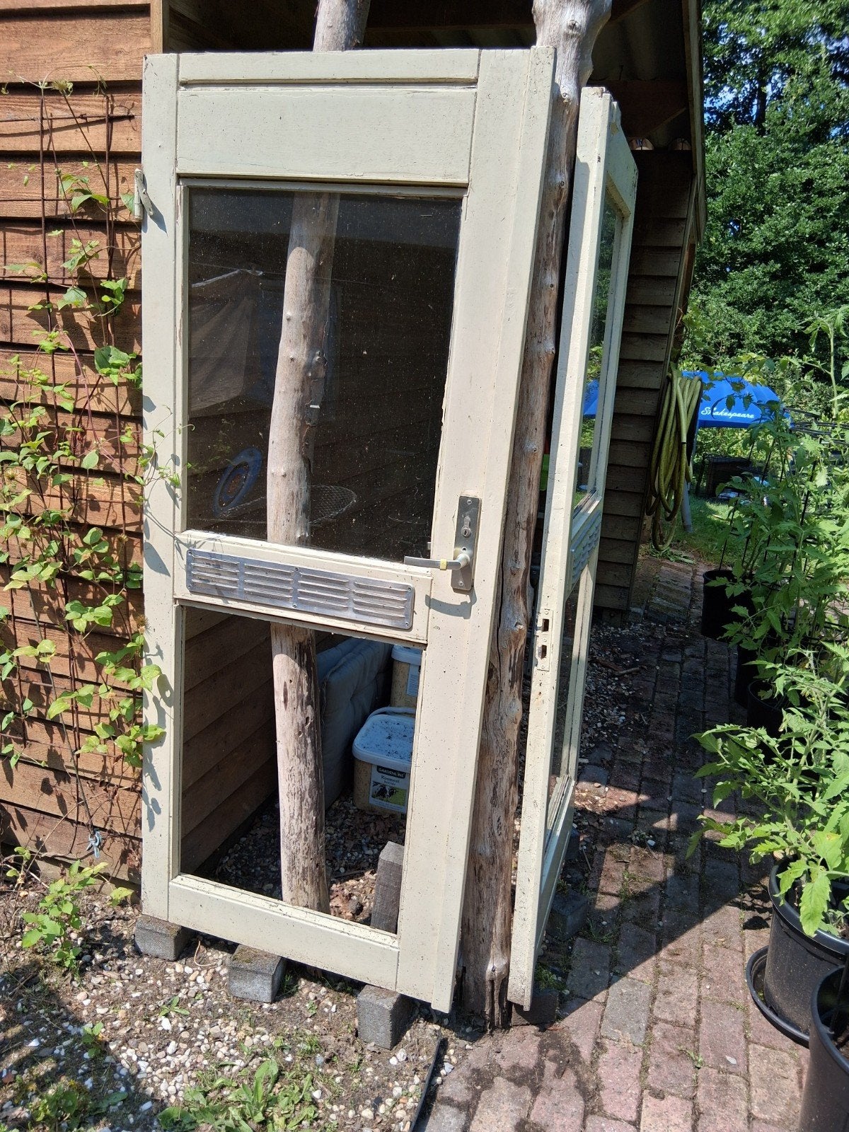 Hardhouten deur. Gratis, Doe-het-zelf en Verbouw, Kozijnen en Schuifpuien, Ophalen, Gebruikt, Hout, Deurkozijn