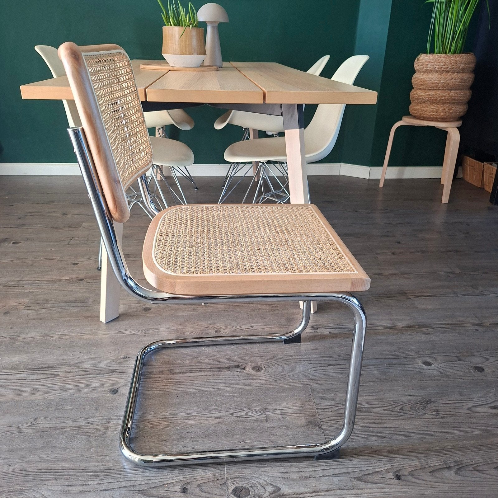 8x Thonet stijl Cesca Breuer Bauhaus buisframe stoel beuken, Overige kleuren, Hout, Nieuw, Ophalen of Verzenden