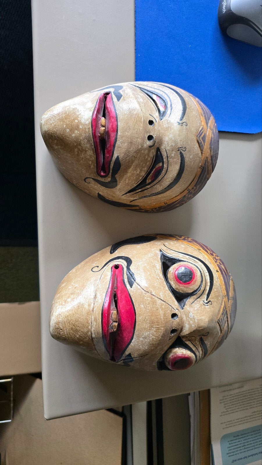 Balinese Houten Maskers - Decoratieve Barong/Topeng Stijl, Antiek en Kunst, Kunst | Niet-Westerse kunst, Ophalen of Verzenden