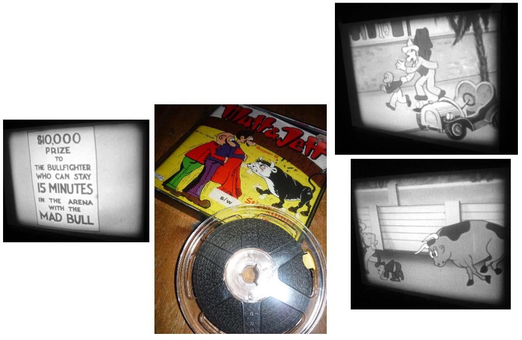 8mm film Mutte and Jeff - Stieregevecht - silent 60mtr, Ophalen of Verzenden, 8mm film