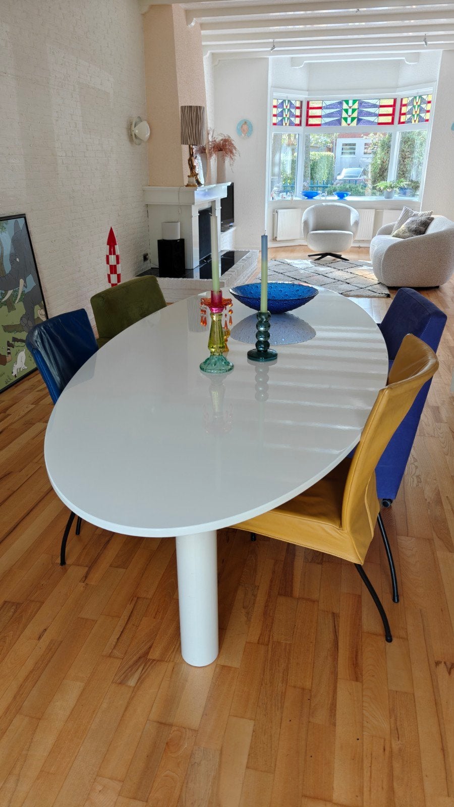 Eettafel op maat - Hoogglans wit - 237x102x75cm, Huis en Inrichting, Ophalen, Gebruikt, 100 tot 150 cm, 200 cm of meer