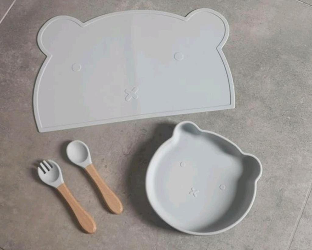 Nieuwe siliconen zuignap servies set - beer, Ophalen of Verzenden, Nieuw