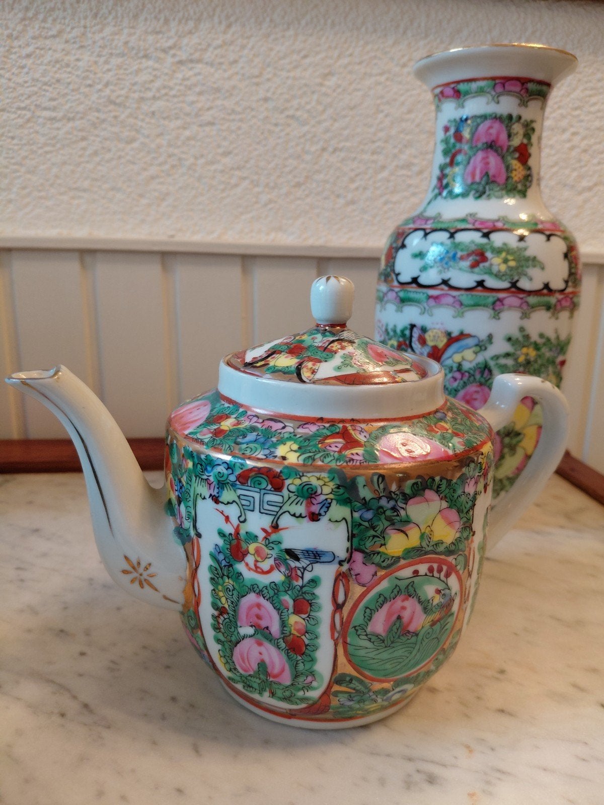 Prachtige Chinese theepot en vaas, puntgaaf, Antiek en Kunst, Ophalen of Verzenden