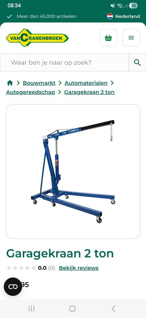 Garage takel, Ophalen