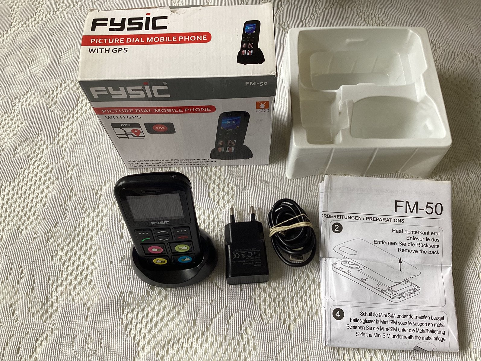 Goed werkende senior / SOS veiligheid GSM mobiel.  Fysic-50., Ophalen of Verzenden, Zo goed als nieuw, Minder dan 3 megapixel