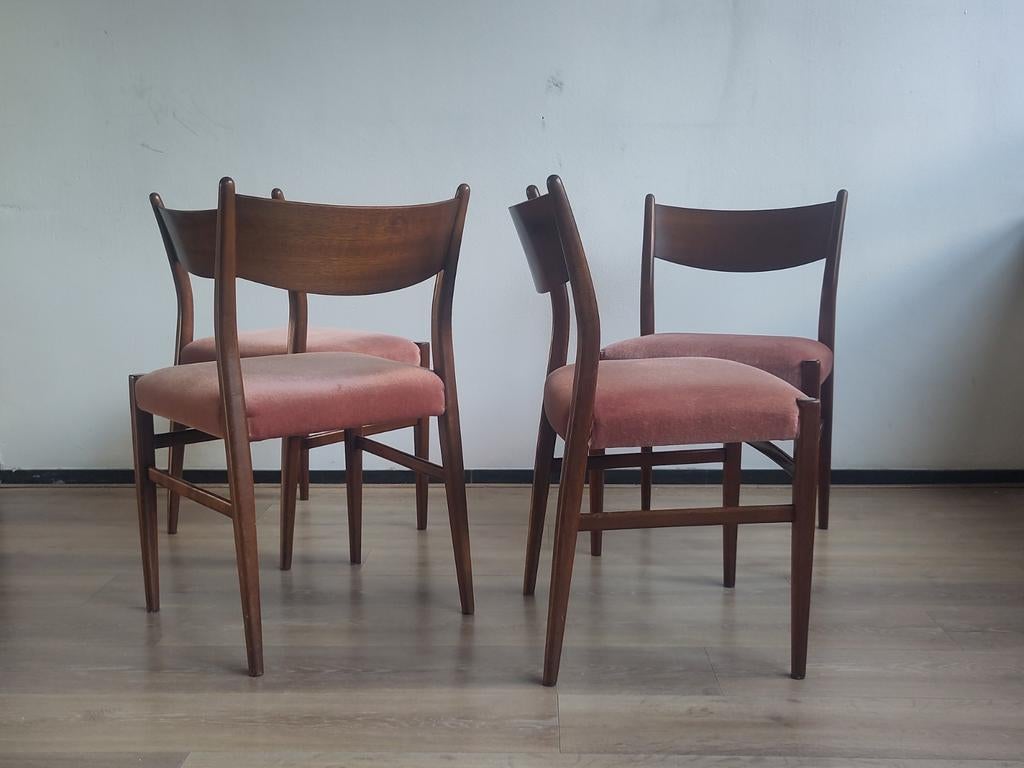 4x stoel Pastoe SA10 eetkamerstoel Cees Braakman teak hout, Ophalen, Gebruikt, ., Vier