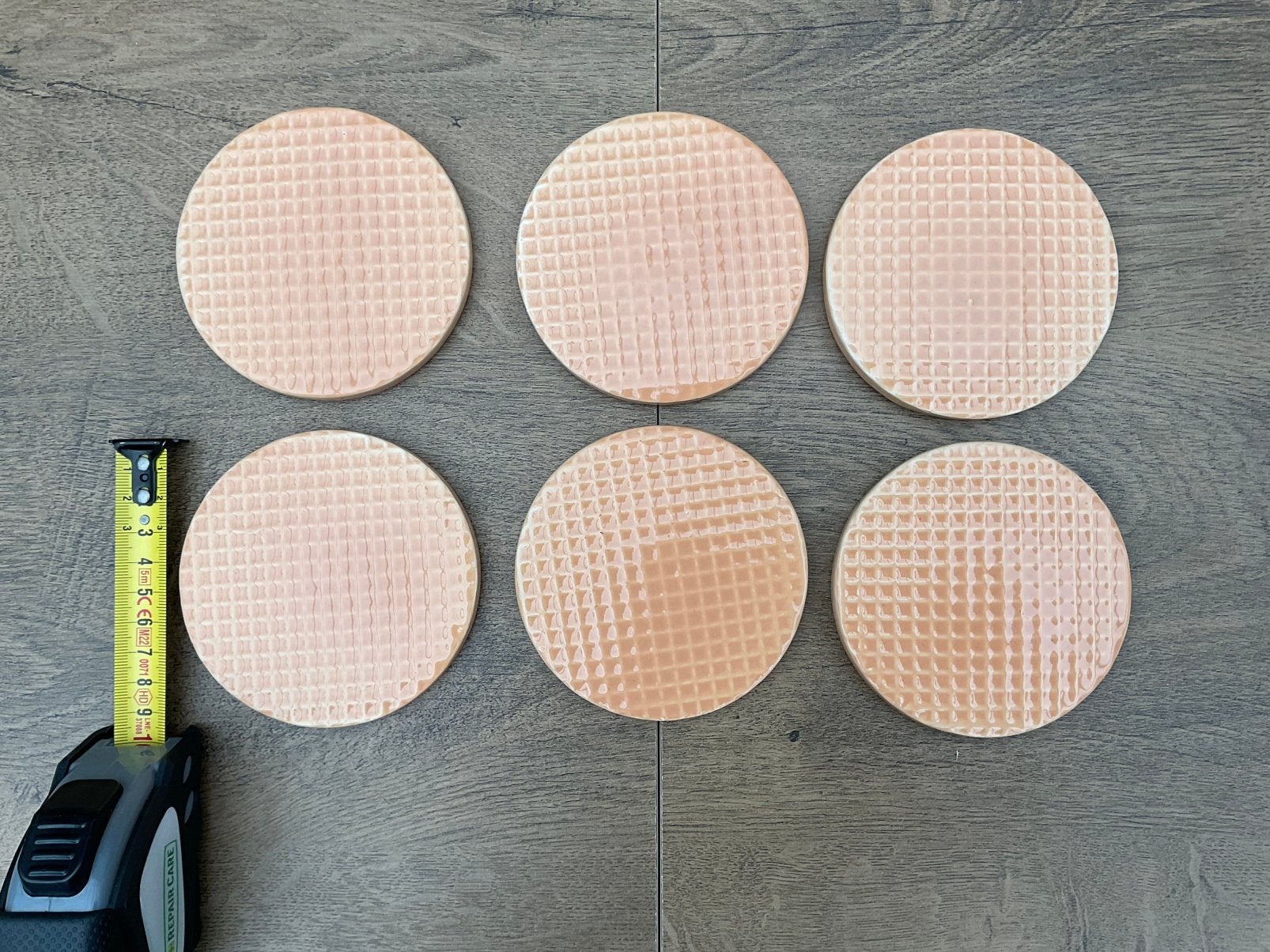 6 nieuwe stroopwafels onderzetters kersmirk en kurk, Ophalen, Nieuw