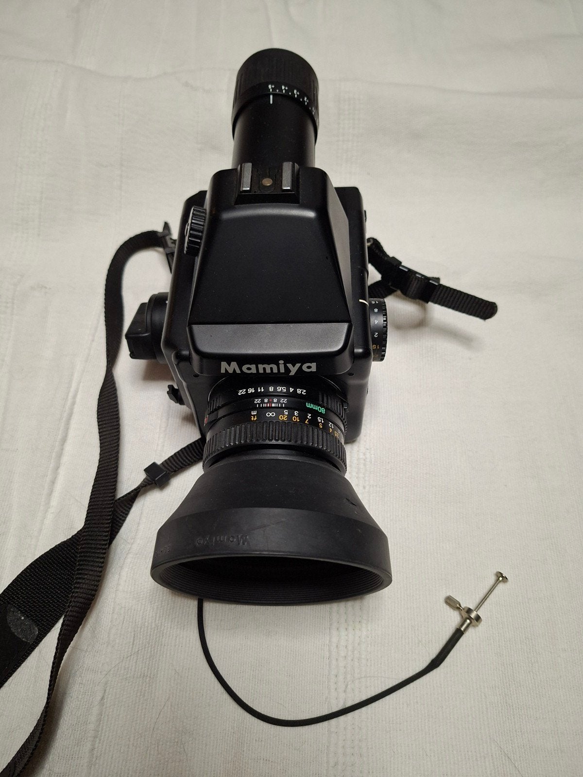 Mamiya 645E Middenformaat Filmcamera met 80mm f/2.8 lens, Ophalen, Gebruikt, Spiegelreflex, Overige Merken